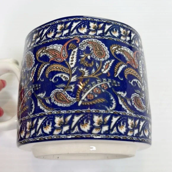 Anthropologie Blockprint - Blue and Yellow Paisley Mug - Picture 3 of 8